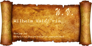 Wilheim Valéria névjegykártya